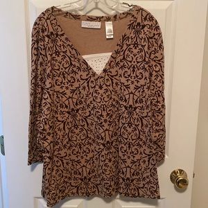 Brown and Tan Liz Claiborne Top